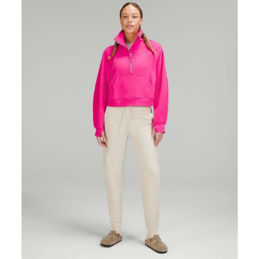 Lululemon Scuba Oversized Funnel Neck Half Zip Sonic Pink Women's Size XS/S